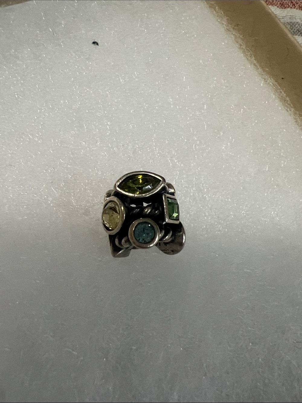 Chamilia Multi-Gemstone Sterling  Silver Bead  - Green, Light Blue, Yellow